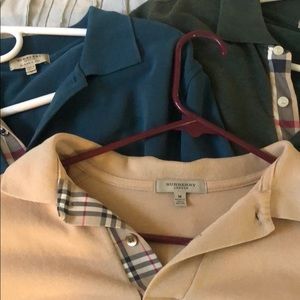 3 men’s Burberry polo short sleeve shirts